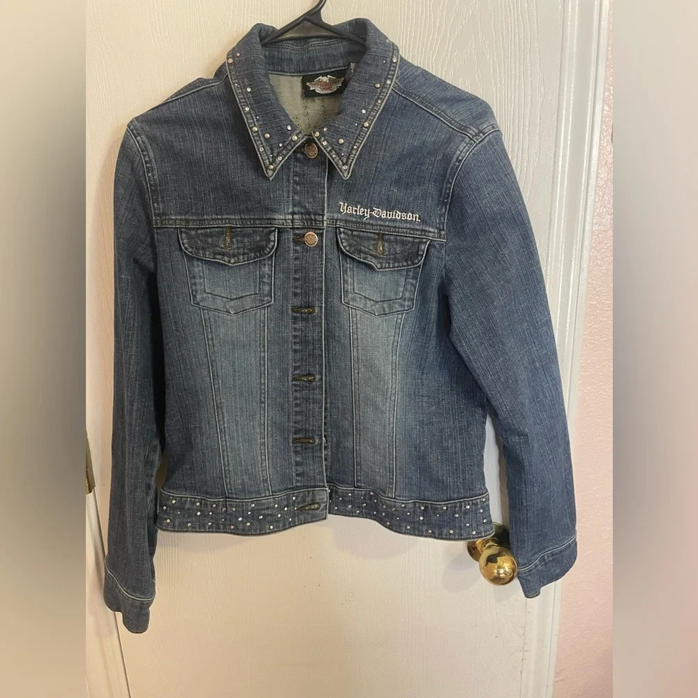Women’s Harley Davidson, jean jacket size medium good condition - Picture 3 of 10